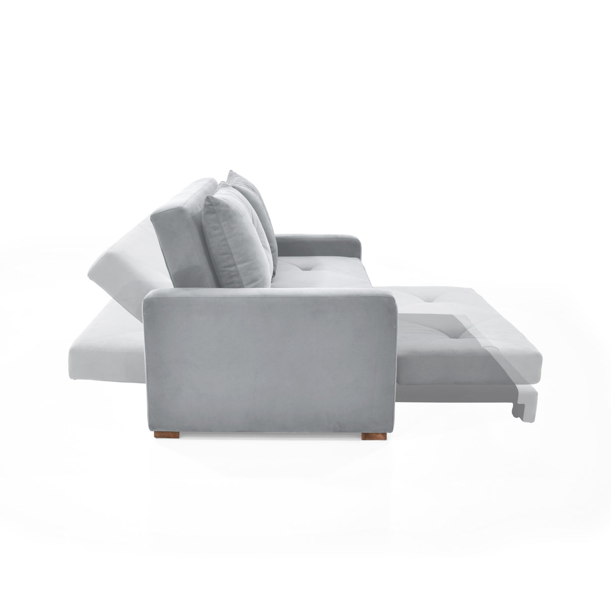 Sofacama Torino Plata y Matiz Caoba 147x87cm de Dos Puestos Reclinable y con Apoya Brazos