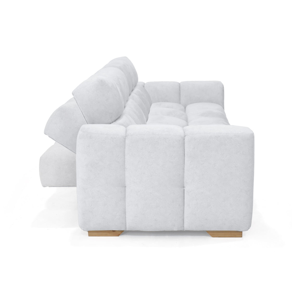 Sofacama Miami Plata y Matiz Natural 228x78cm de Tres Puestos Reclinable y con Apoya Brazos