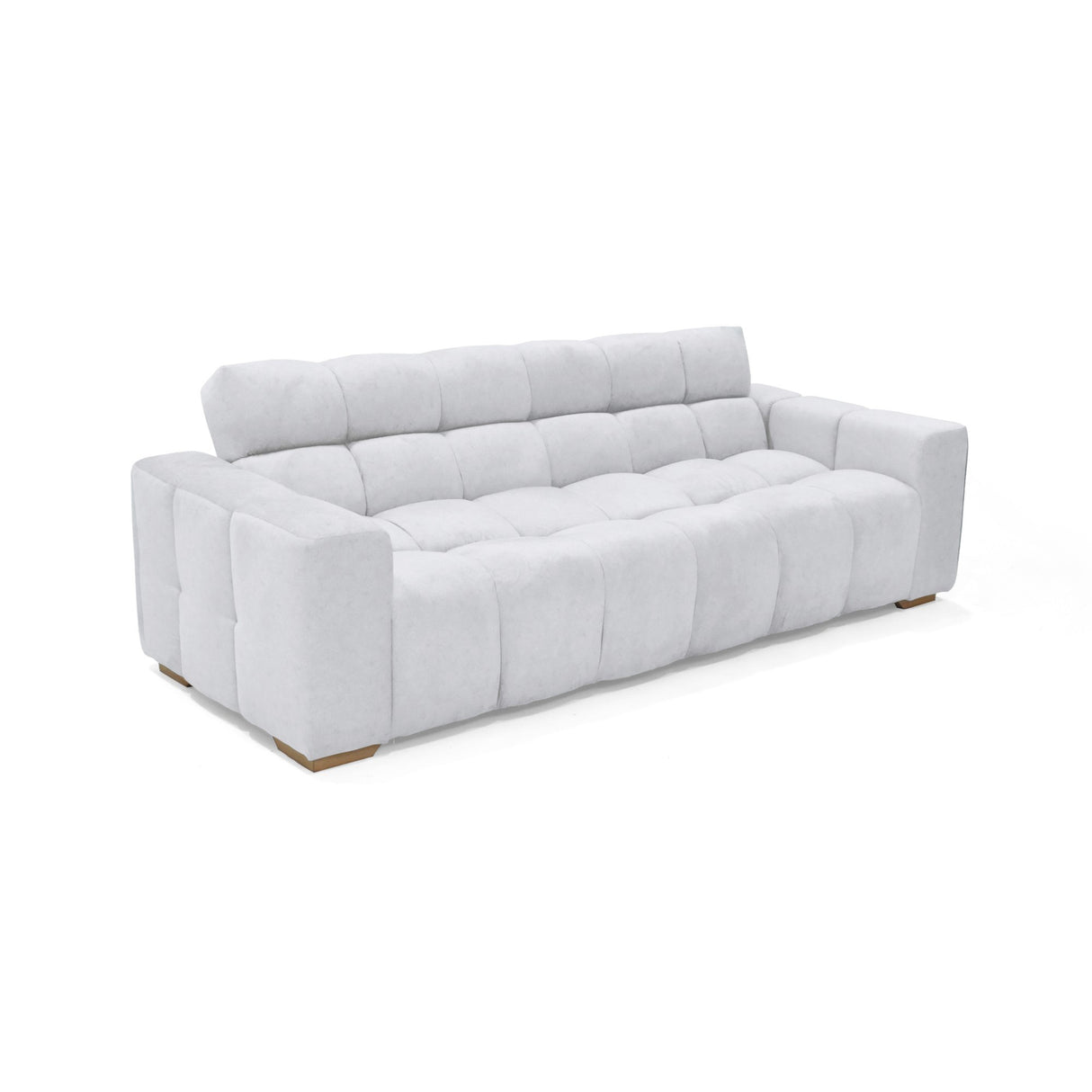 Sofacama Miami Plata y Matiz Natural 228x78cm de Tres Puestos Reclinable y con Apoya Brazos