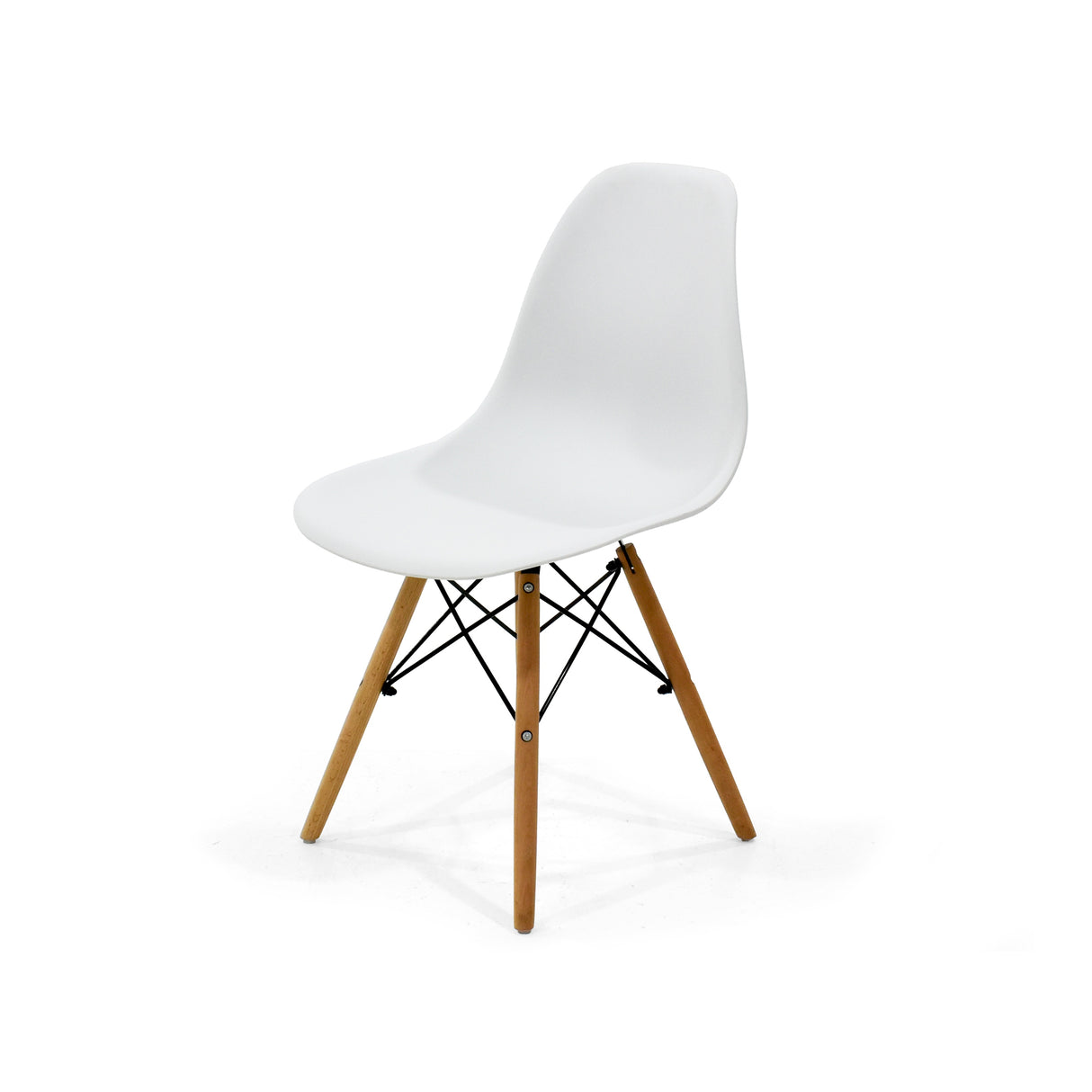 Juego de comedor Lyon Blanco y Matiz Natural 76x76cm Cuadrado de Patas Cuatro Puestos con Cuatro Sillas