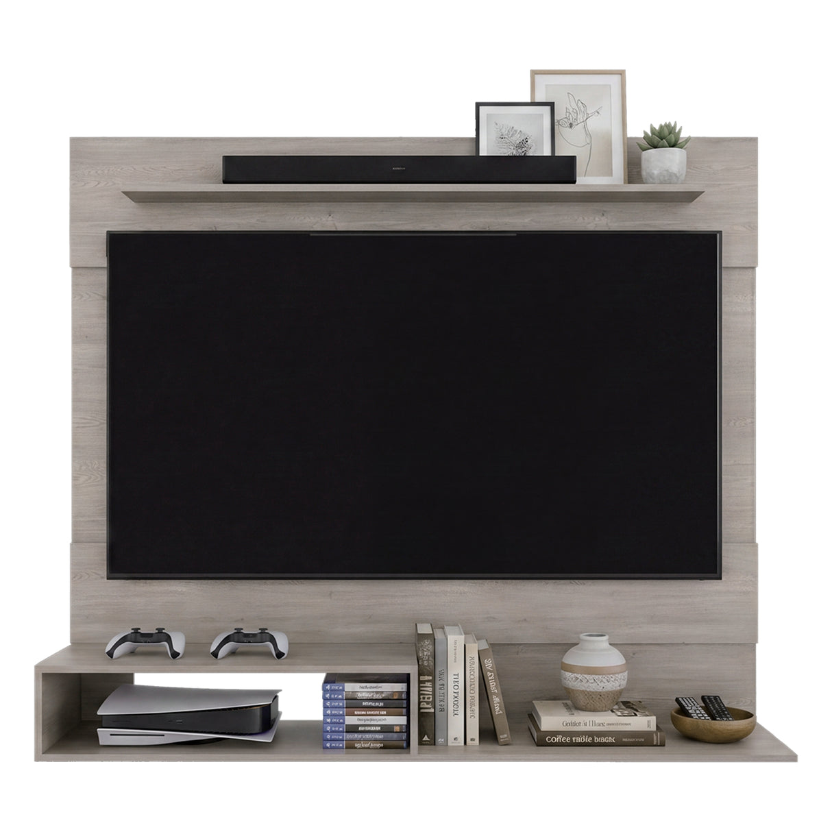 Centro de Entretenimiento Beijing Cannolo 140x120cm Flotante para TV Hasta 55" Pulgadas con Un Compartimiento