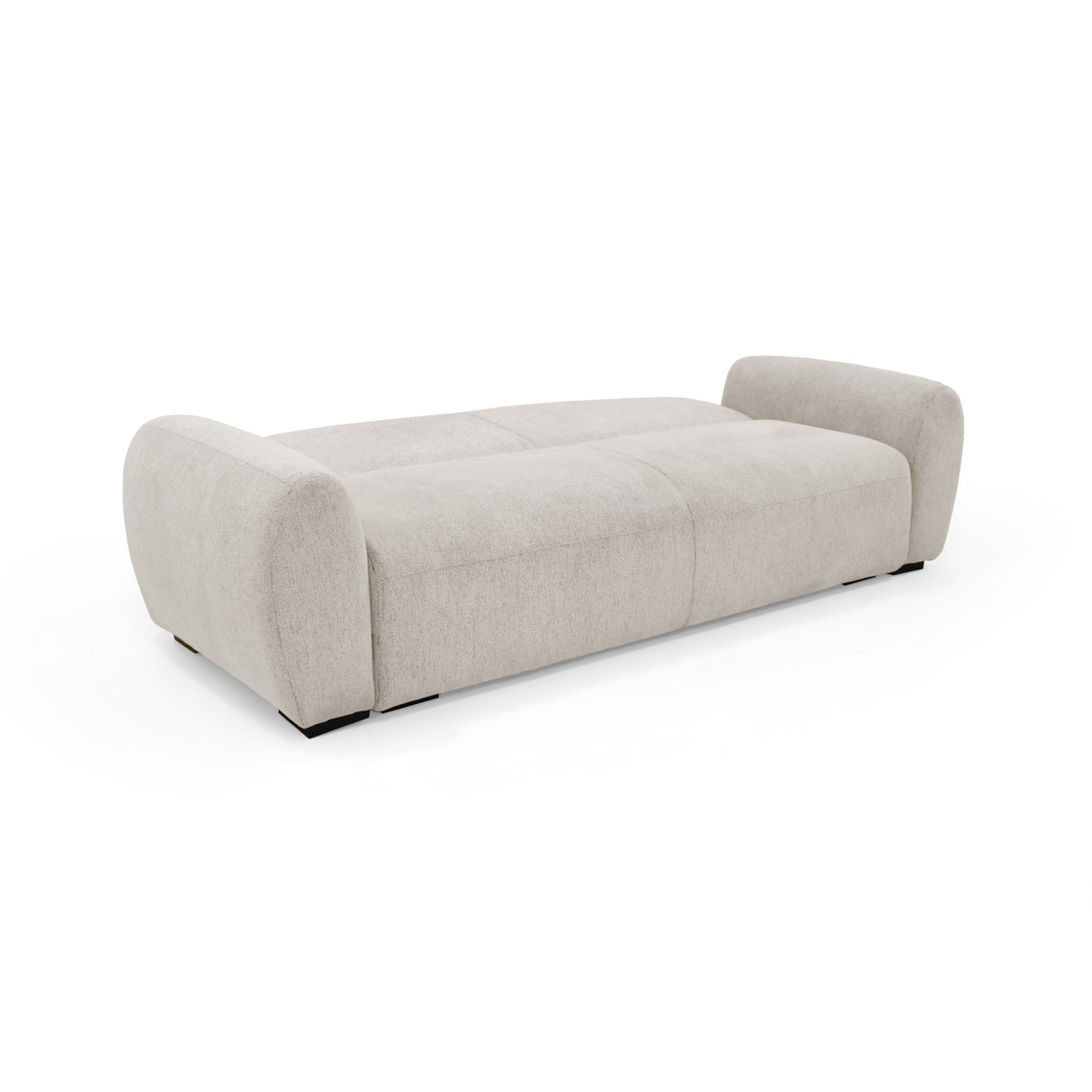 Sofacama Auren Beige y Matiz Wengue 240x85cm de Tres Puestos Reclinable con Apoya Brazos