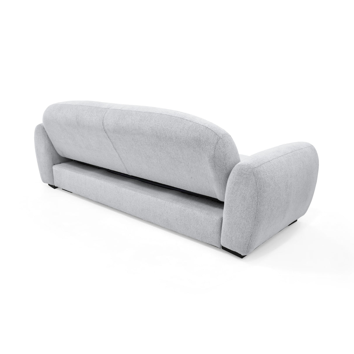 Sofacama Auren Plata y Matiz Wengue 240x85cm de Tres Puestos Reclinable con Apoya Brazos