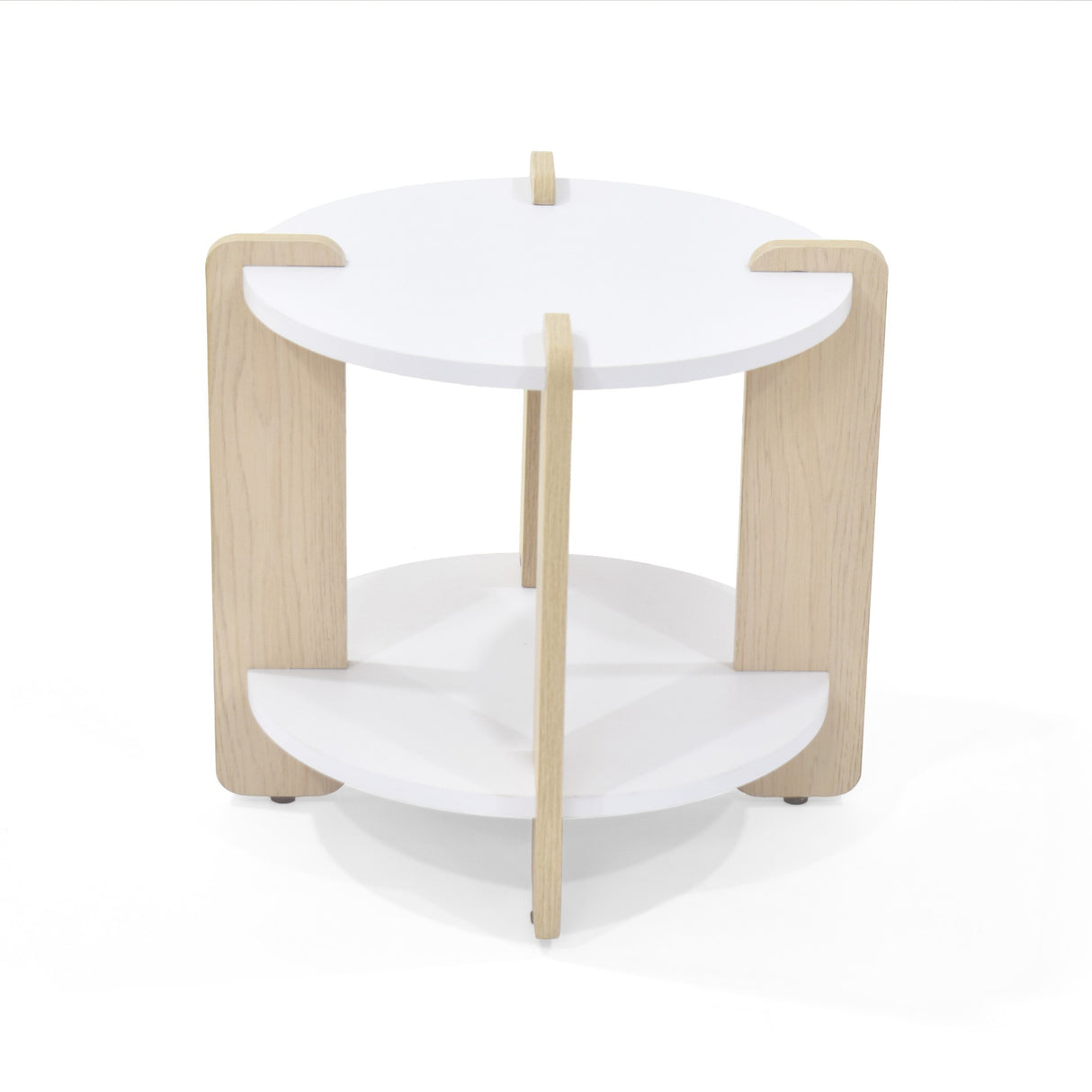 Mesa Auxiliar Kobe Blanco y Oasis 40x40cm Circular con Patas