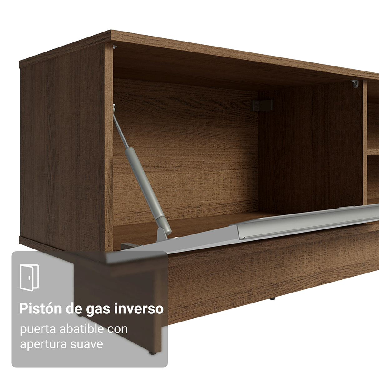 Rack de TV Glamy Marrón y Blanco 218x52cm para TV Hasta 80 Pulgadas con Cinco Cajones