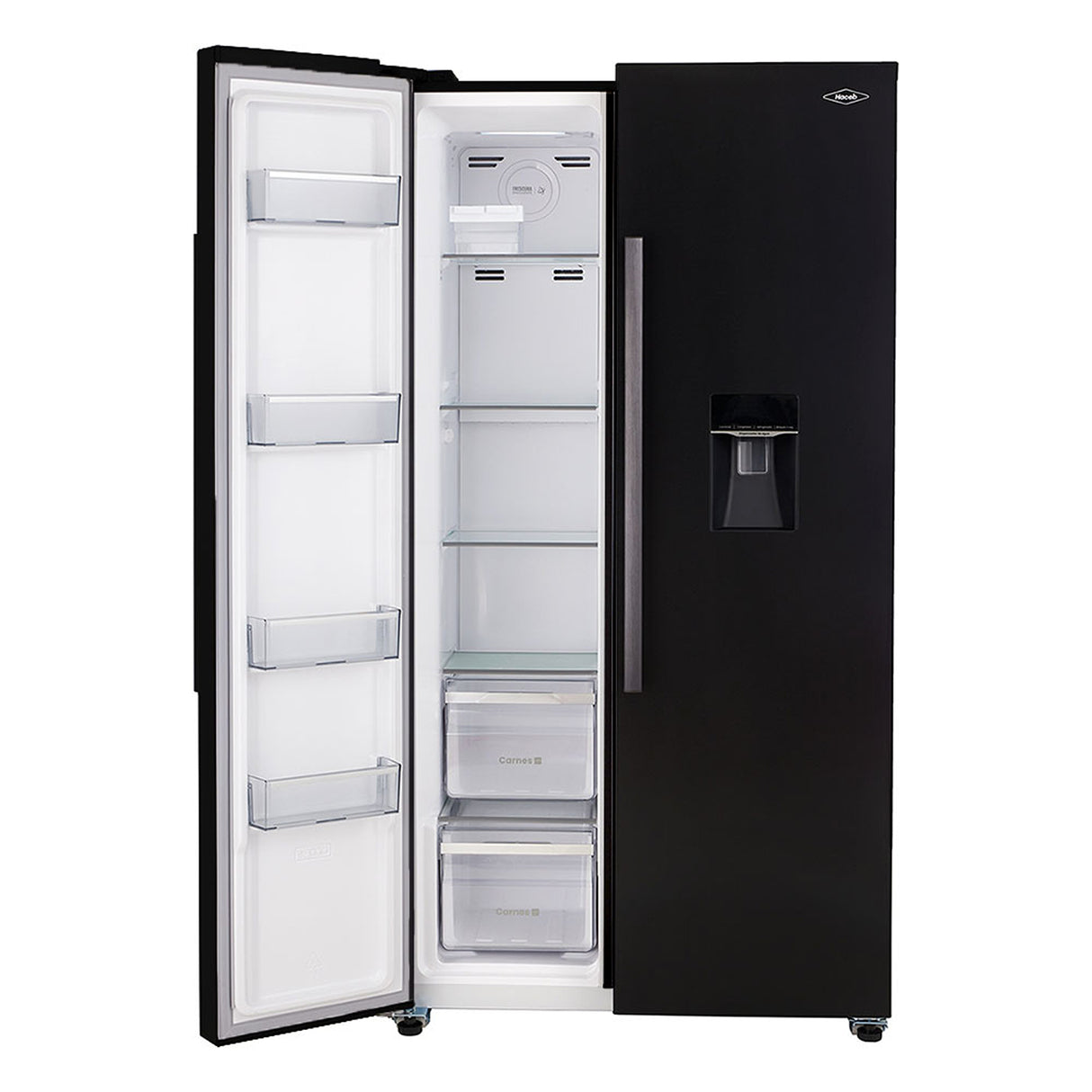 Nevecón Haceb Inverter Negro 91x177cm No Frost de 529 Litros con Dispensador de Agua y con Pantalla Digital