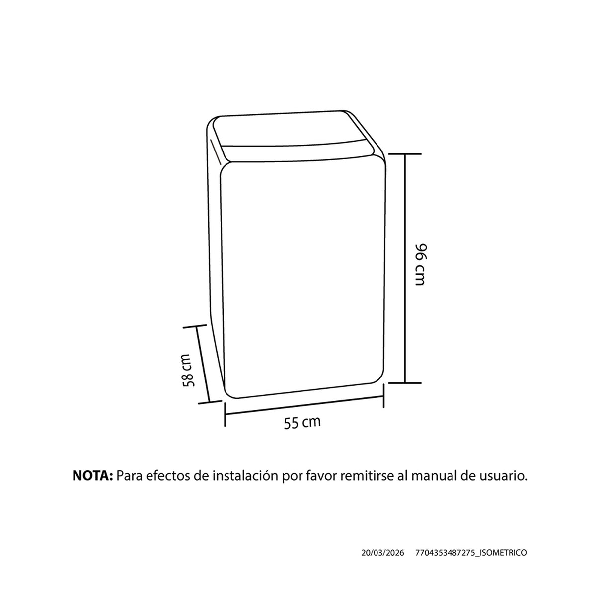 Lavadora Haceb Gris 55x96cm para 12 Kilogramos con 8 Funciones Preconfiguradas