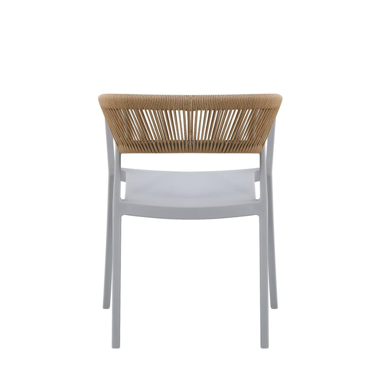 Silla para Exteriores Bali Gris 53x75.5cm Apilable con Apoya Brazos y con Espaldar
