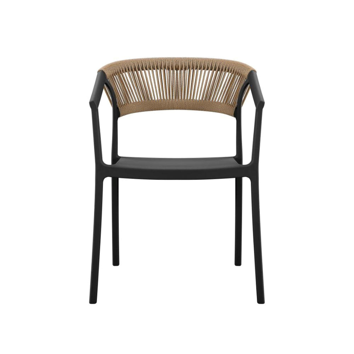 Silla para Exteriores Bali Negro 53x75.5cm Apilable con Apoya Brazos y con Espaldar