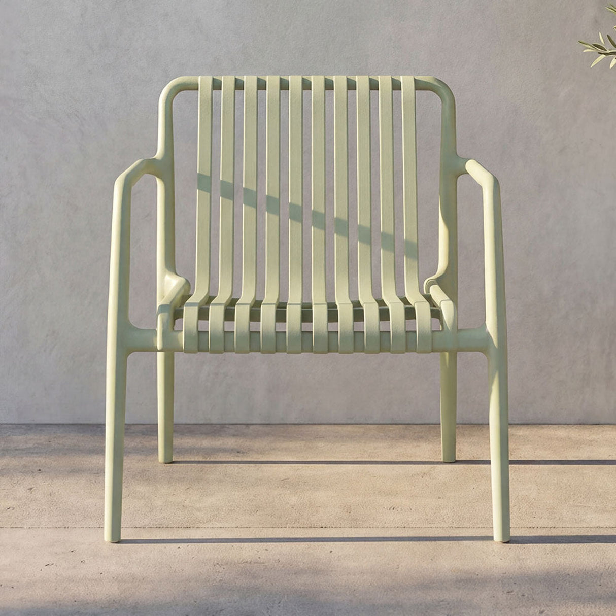 Silla para Exteriores Parma Verde 66.5x76cm Apilable con Apoya Brazos y con Espaldar