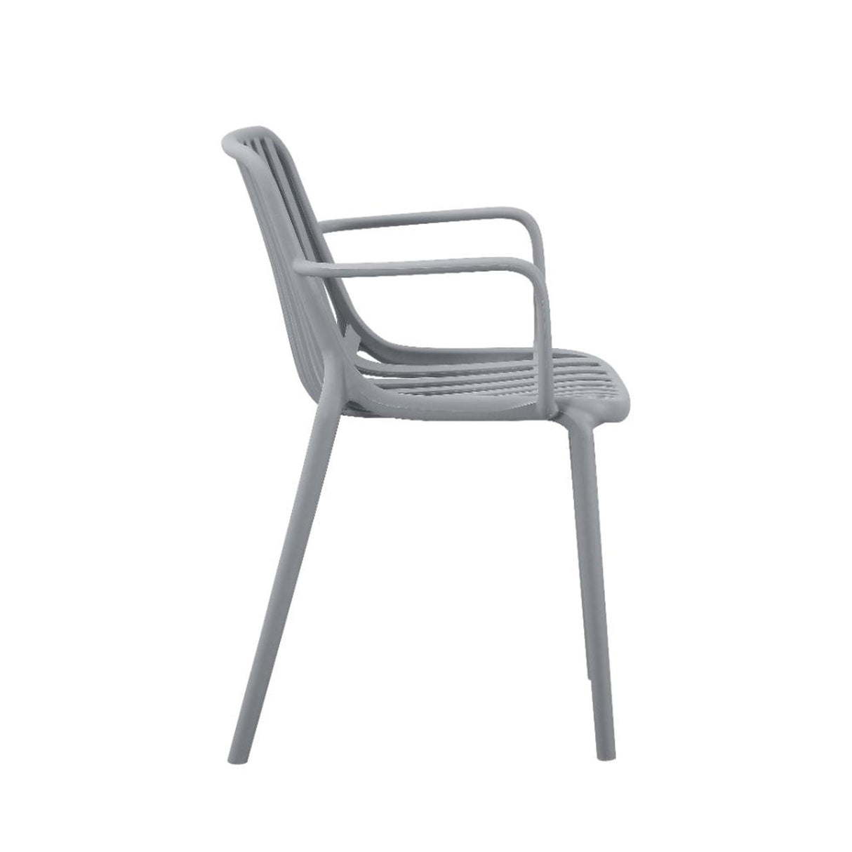 Silla para Exteriores Parma Gris 57x80cm Apilable con Apoya Brazos y con Espaldar