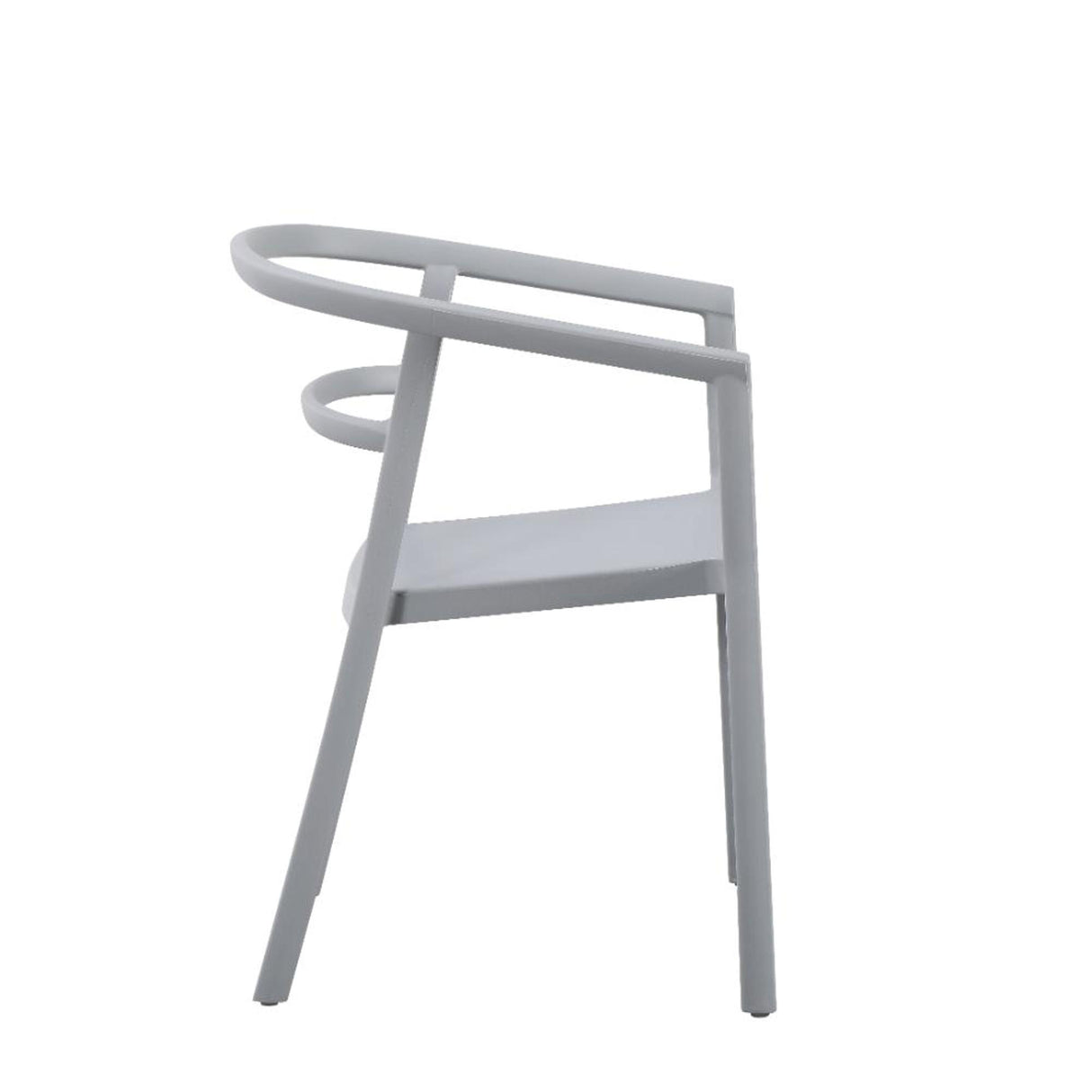 Silla para Exteriores Porto Gris 56x75.5cm Apilable con Apoya Brazos y con Espaldar