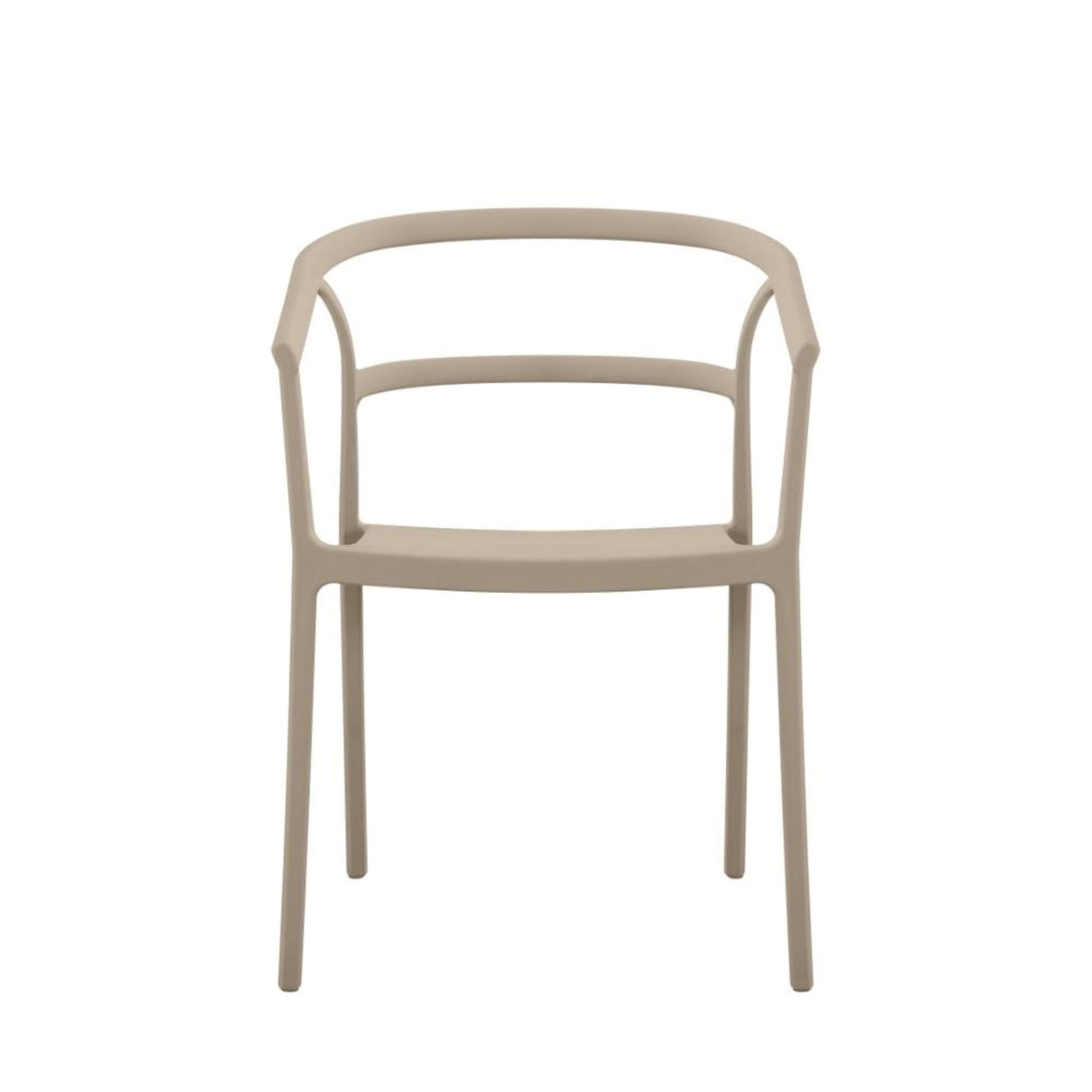 Silla para Exteriores Porto Taupe 56x75.5cm Apilable con Apoya Brazos y con Espaldar