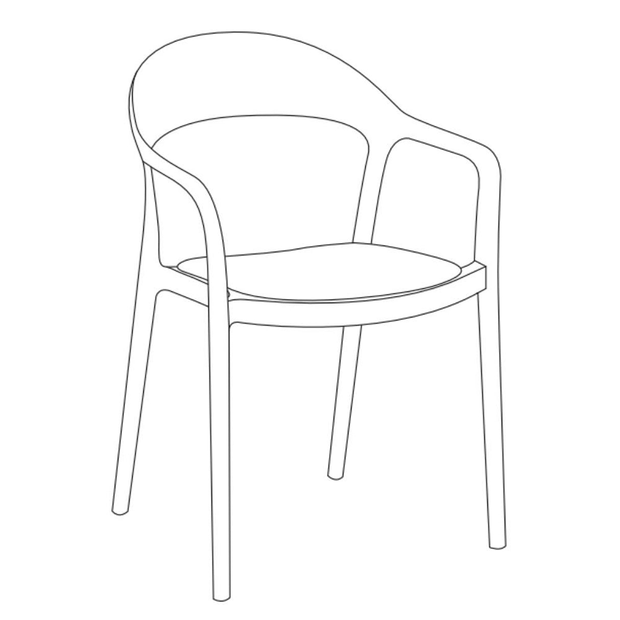 Silla para Exteriores Rio Negro y Beige 57x81cm Apilable con Apoya Brazos y con Espaldar