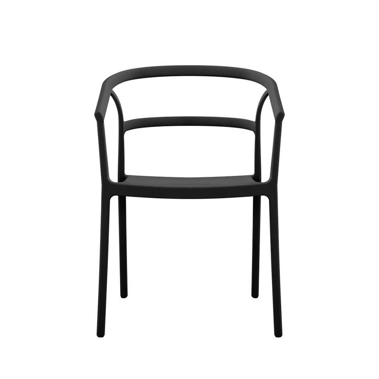 Silla para Exteriores Porto Negro 56x75.5cm Apilable con Apoya Brazos y con Espaldar