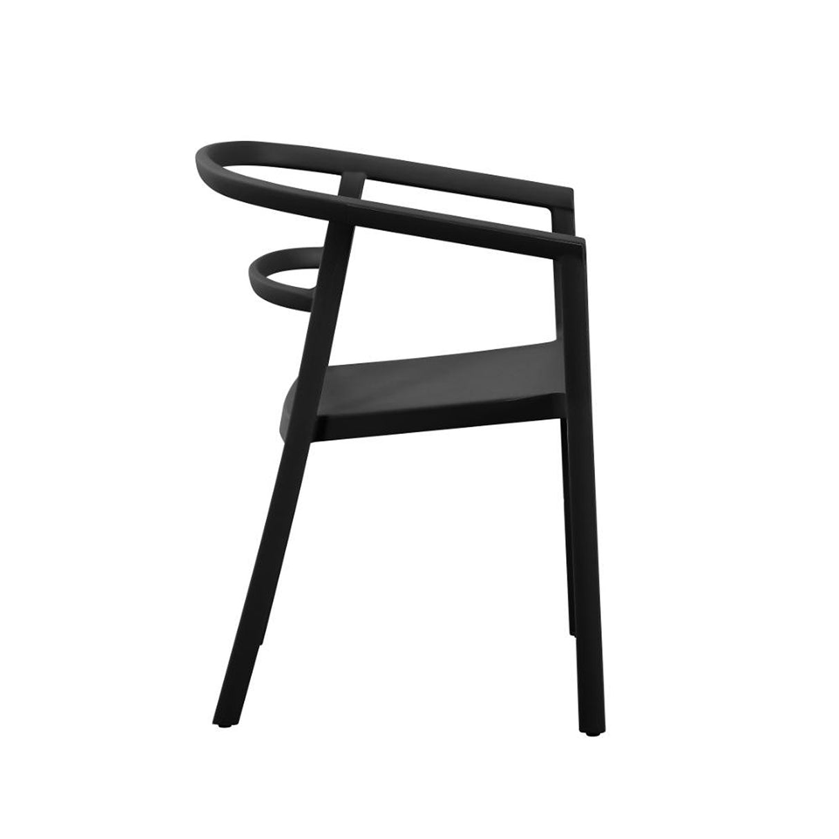 Silla para Exteriores Porto Negro 56x75.5cm Apilable con Apoya Brazos y con Espaldar