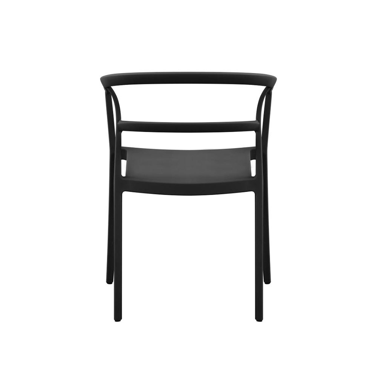 Silla para Exteriores Porto Negro 56x75.5cm Apilable con Apoya Brazos y con Espaldar