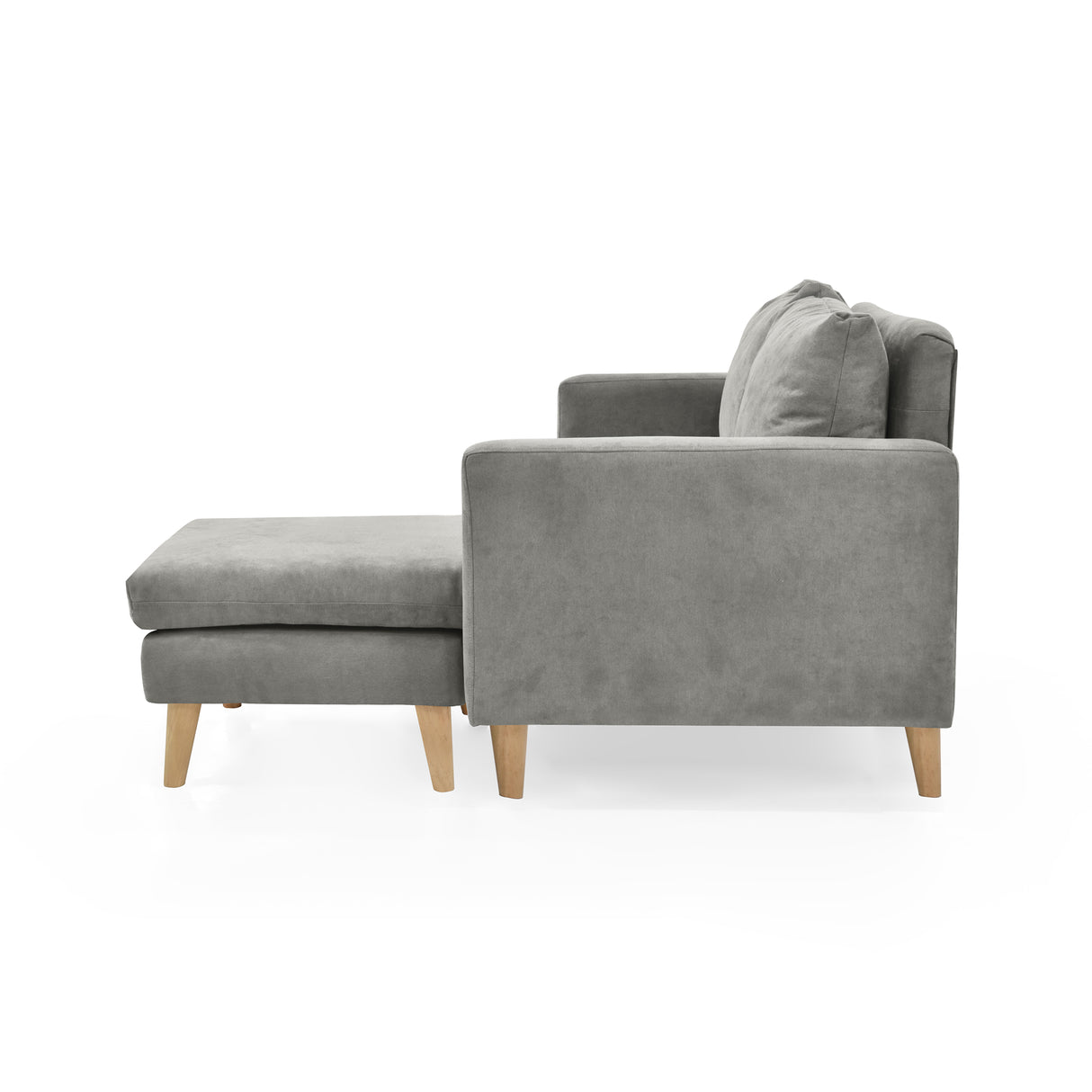 Sofá Barbados Plata Dorsey y Matiz Natural 190x85cm de Tres Puestos sin Apoya Brazos