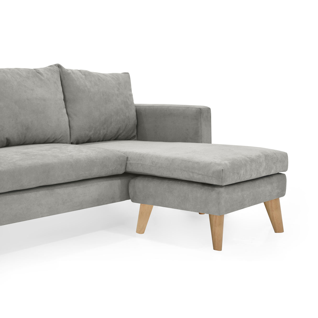 Sofá Barbados Plata Dorsey y Matiz Natural 190x85cm de Tres Puestos sin Apoya Brazos