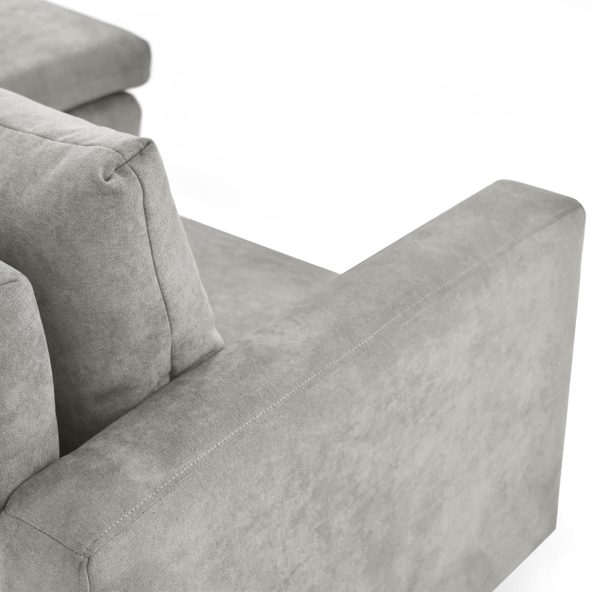 Sofá Barbados Plata Dorsey y Matiz Natural 190x85cm de Tres Puestos sin Apoya Brazos
