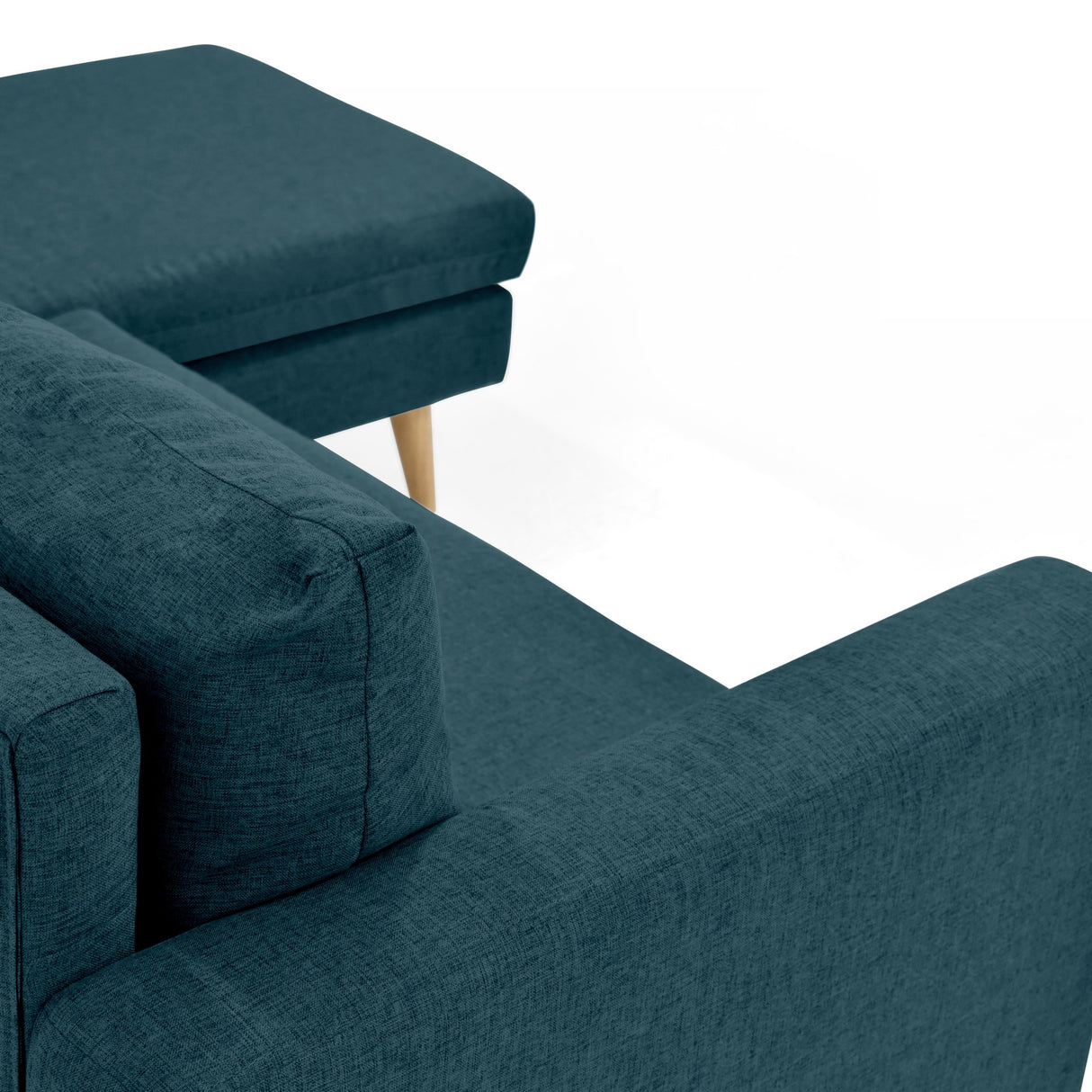 Sofá Barbados Azul Duster y Matiz Natural 190x85cm de Tres Puestos sin Apoya Brazos