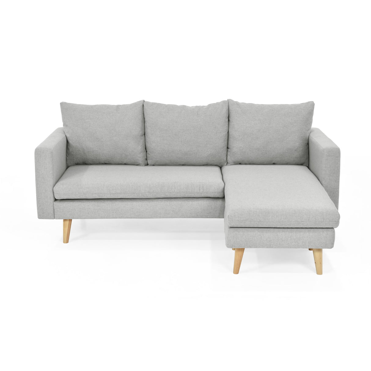 Sofá Barbados Plata Duster y Matiz Natural 190x85cm de Tres Puestos sin Apoya Brazos