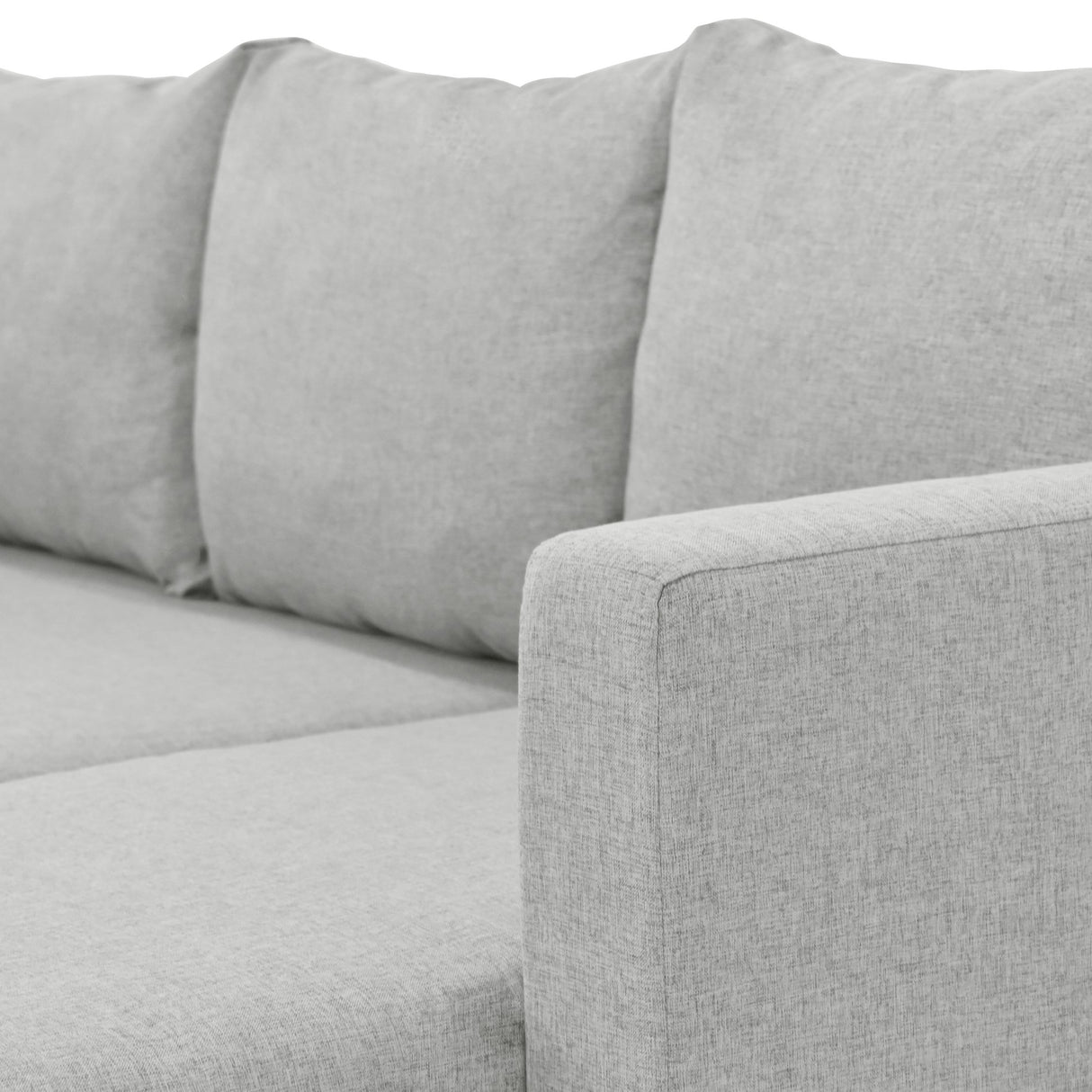 Sofá Barbados Plata Duster y Matiz Natural 190x85cm de Tres Puestos sin Apoya Brazos
