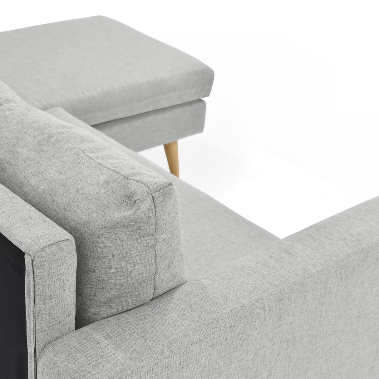 Sofá Barbados Plata Duster y Matiz Natural 190x85cm de Tres Puestos sin Apoya Brazos