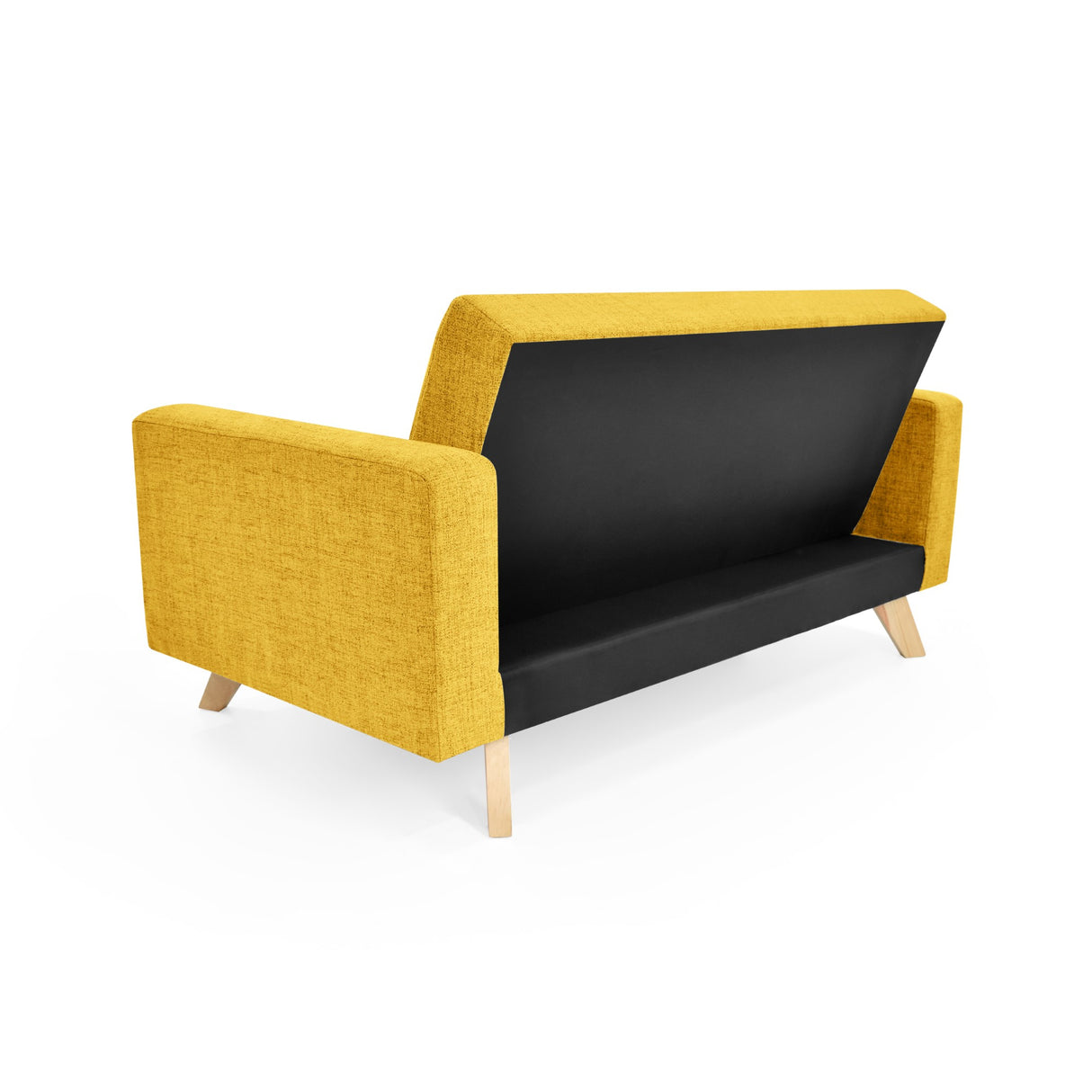 Sofá Baru Mostaza Dicosta y Matiz Natural 150x82cm de Dos Puestos sin Apoya Brazos