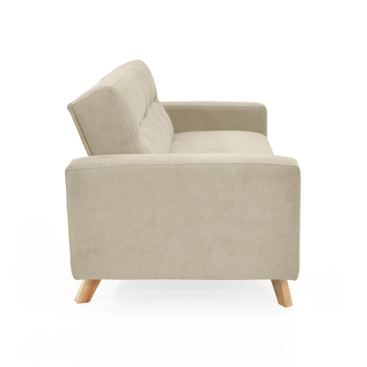 Sofá Barza Taupe Dorsey y Matiz Natural 150x82cm de Dos Puestos con Apoya Brazos