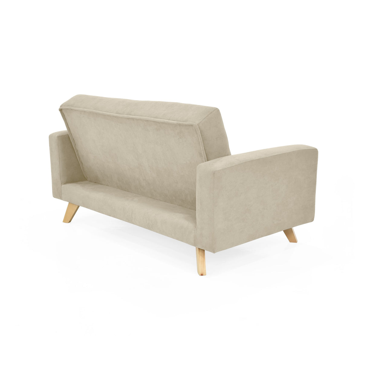 Sofá Barza Taupe Dorsey y Matiz Natural 150x82cm de Dos Puestos con Apoya Brazos