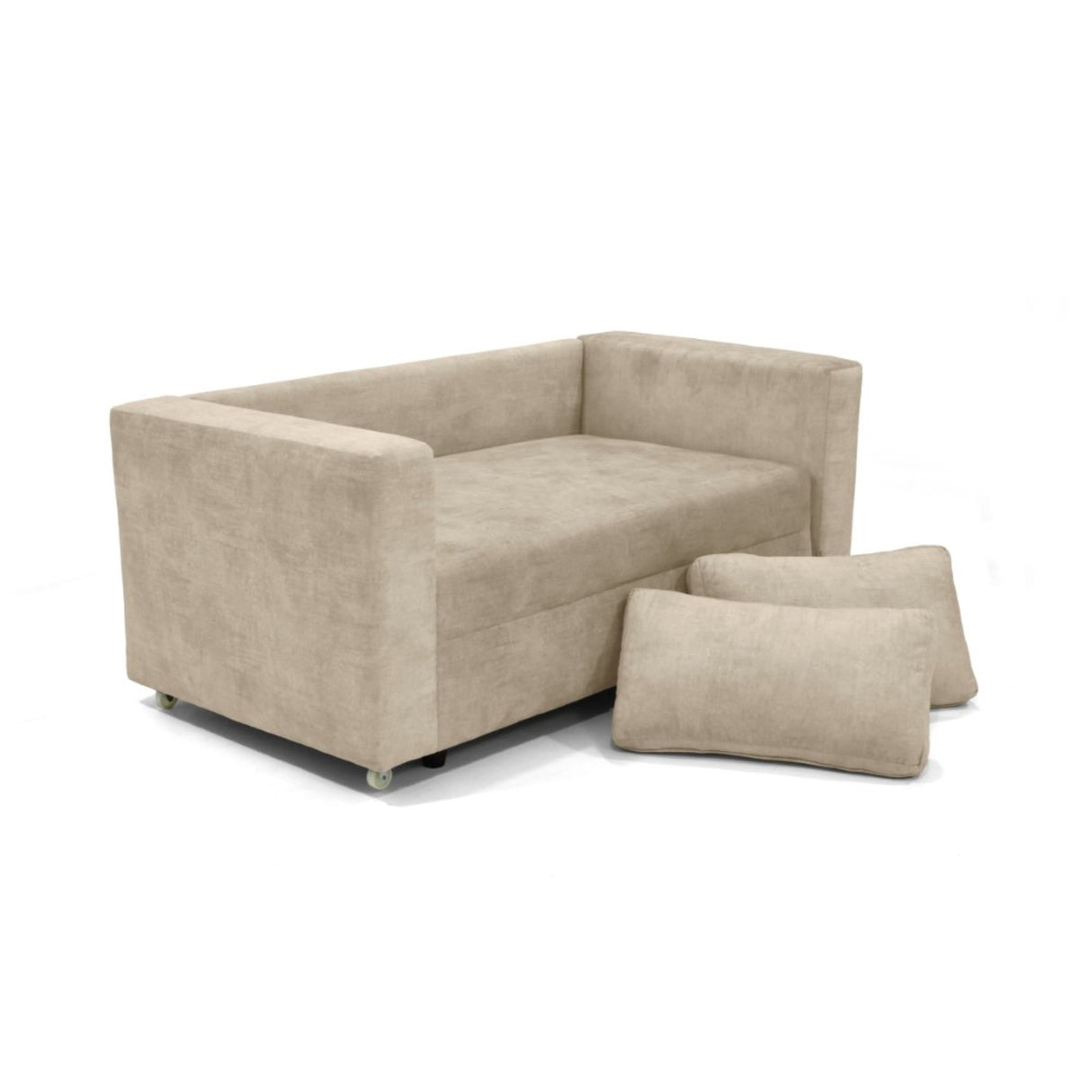Sofá Cama Baxter Beige Sky 160x68cm de Tres Puestos con Apoya Brazos