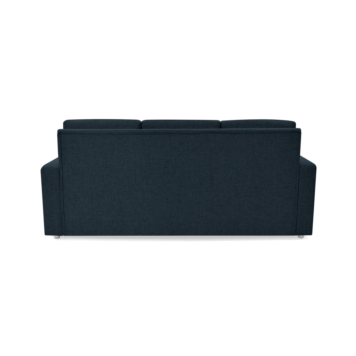 Sofá Bethel Plomo Eureka y Madera Cromo 207x95cm de Tres Puestos con Apoya Brazos