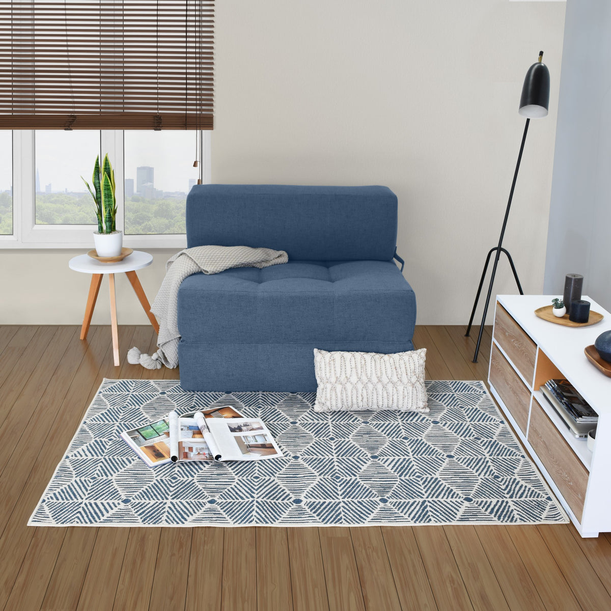 Sofá Cama Bosnia Índigo Dicosta 102x78cm de Un Puesto sin Apoya Brazos