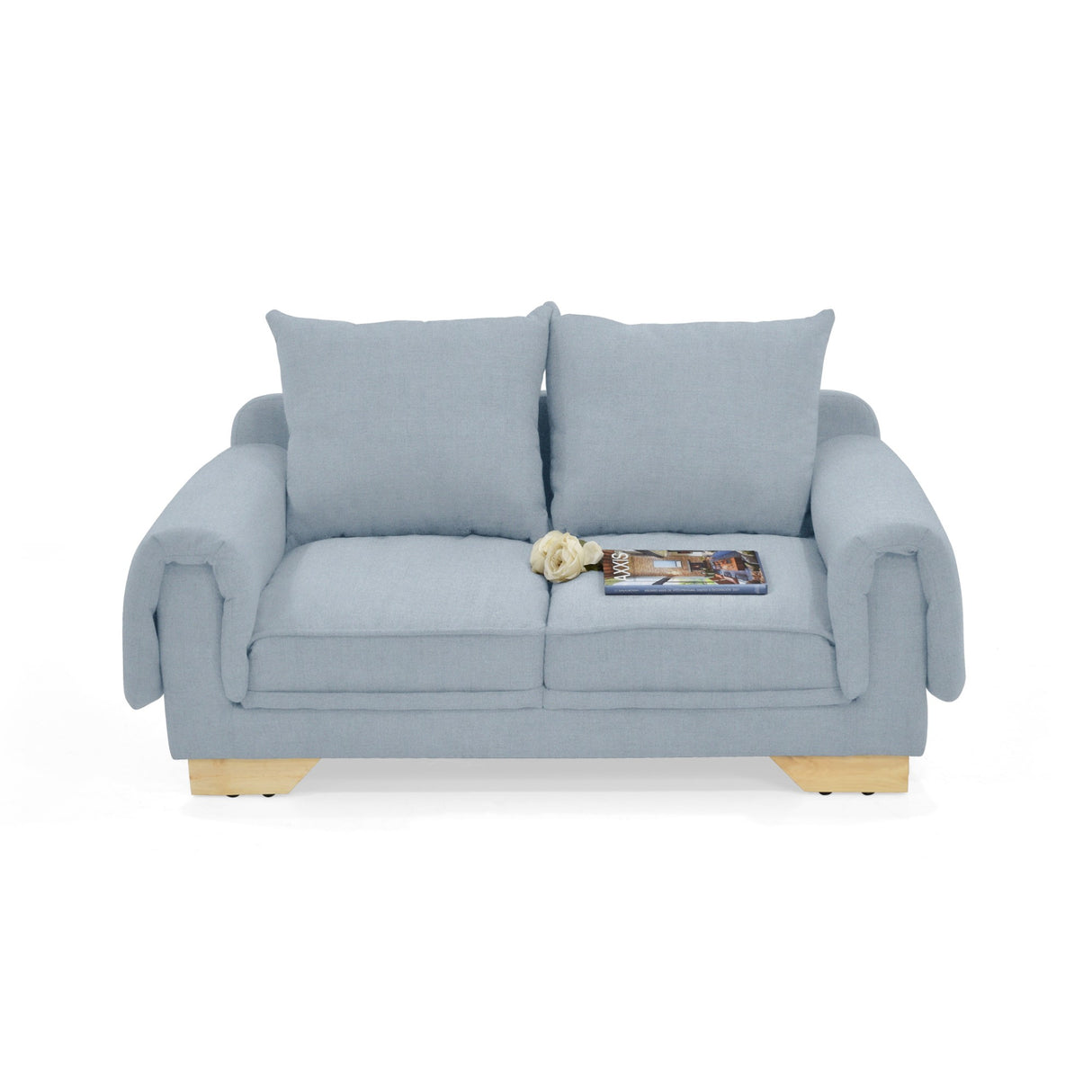 Sofá Daytona Plata Eureka y Matiz Natural 150x80cm de Dos Puestos sin Apoya Brazos