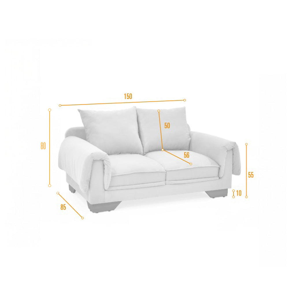Sofá Daytona Plata Eureka y Matiz Natural 150x80cm de Dos Puestos sin Apoya Brazos
