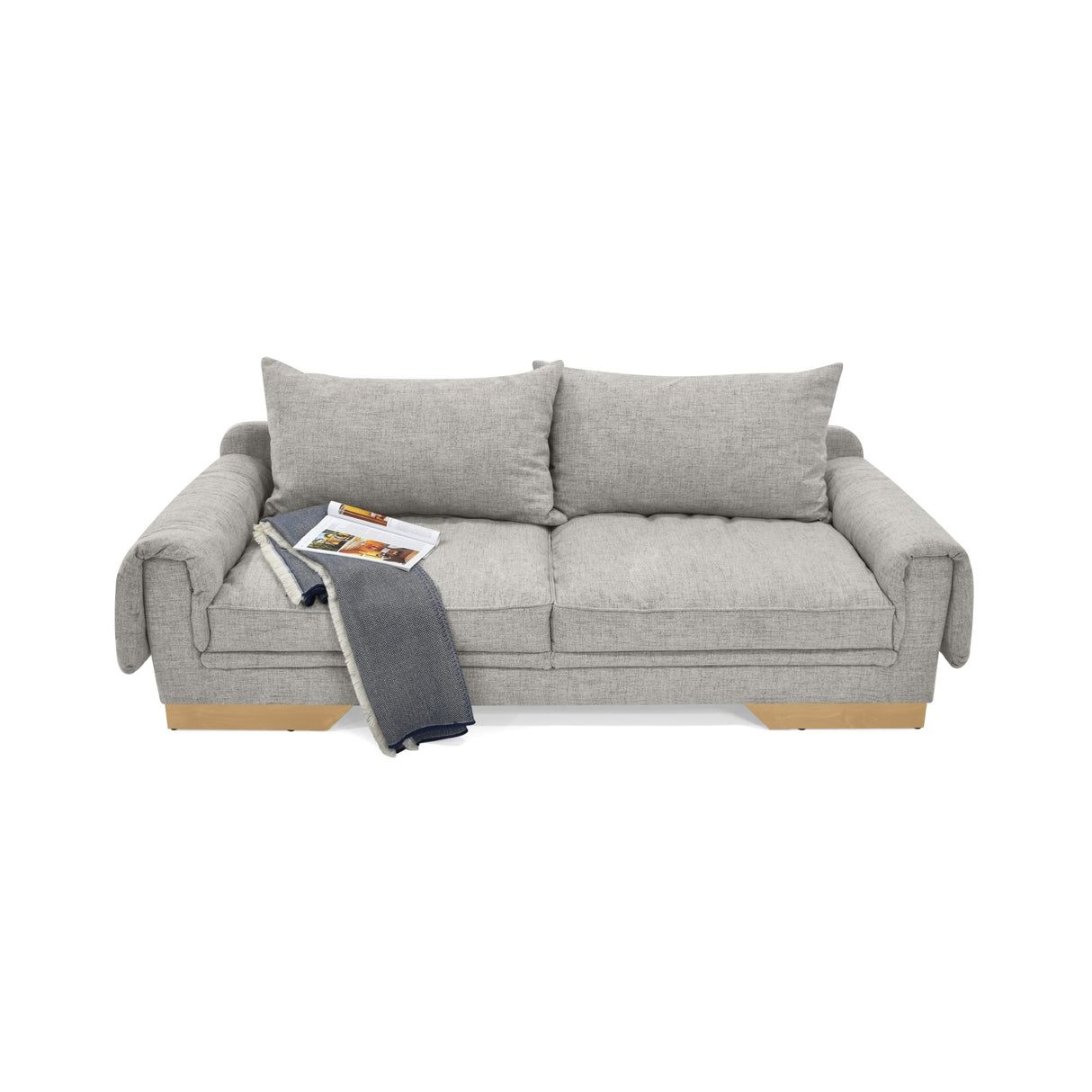 Sofá Daytona Taupe Dicosta y Matiz Natural 218x80cm de Tres Puestos sin Apoya Brazos