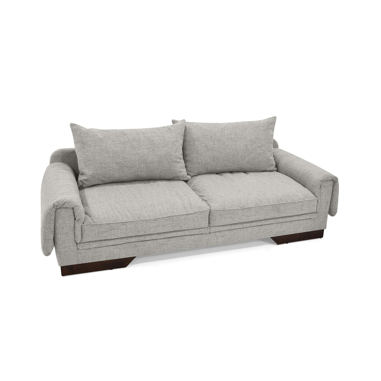 Sofá Daytona Taupe Dicosta y Matiz Wengue 218x80cm de Tres Puestos sin Apoya Brazos