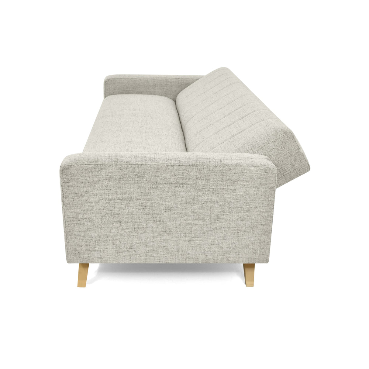 Sofá Cama Dominic Taupe Dicosta y Matiz Natural 206x80cm de Tres Puestos Reclinable con Apoya Brazos