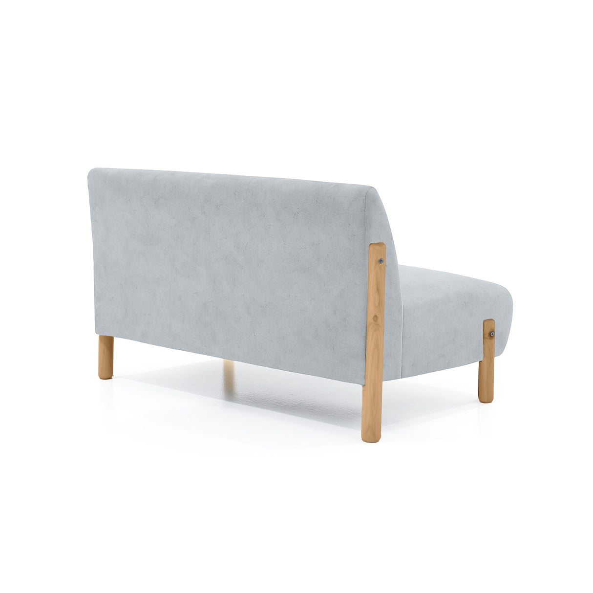 Sofá Dubi Plata Sky y Matiz Natural 123x73cm de Dos Puestos sin Apoya Brazos