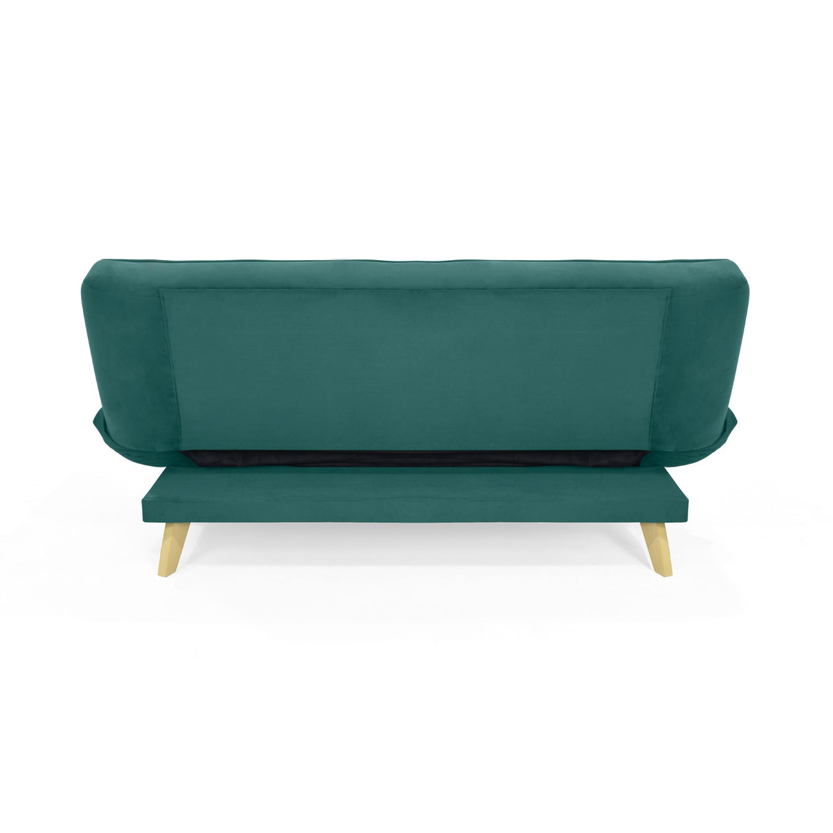 Sofá Cama Gales Petróleo Denver y Matiz Natural 180x84cm de Tres Puestos Reclinable sin Apoya Brazos