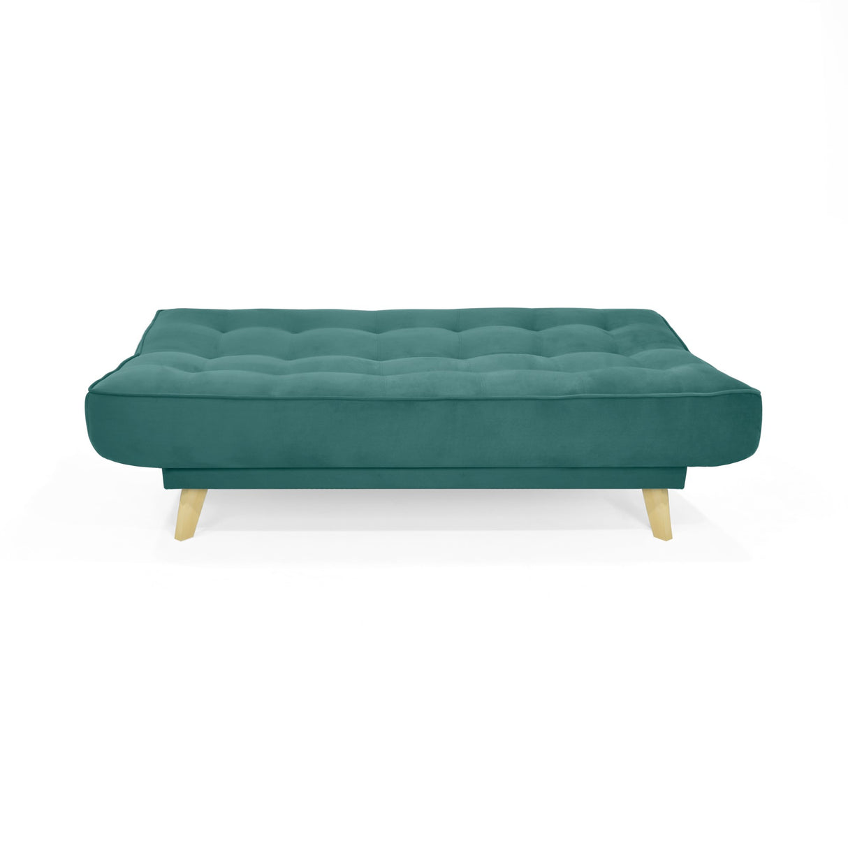 Sofá Cama Gales Petróleo Denver y Matiz Natural 180x84cm de Tres Puestos Reclinable sin Apoya Brazos