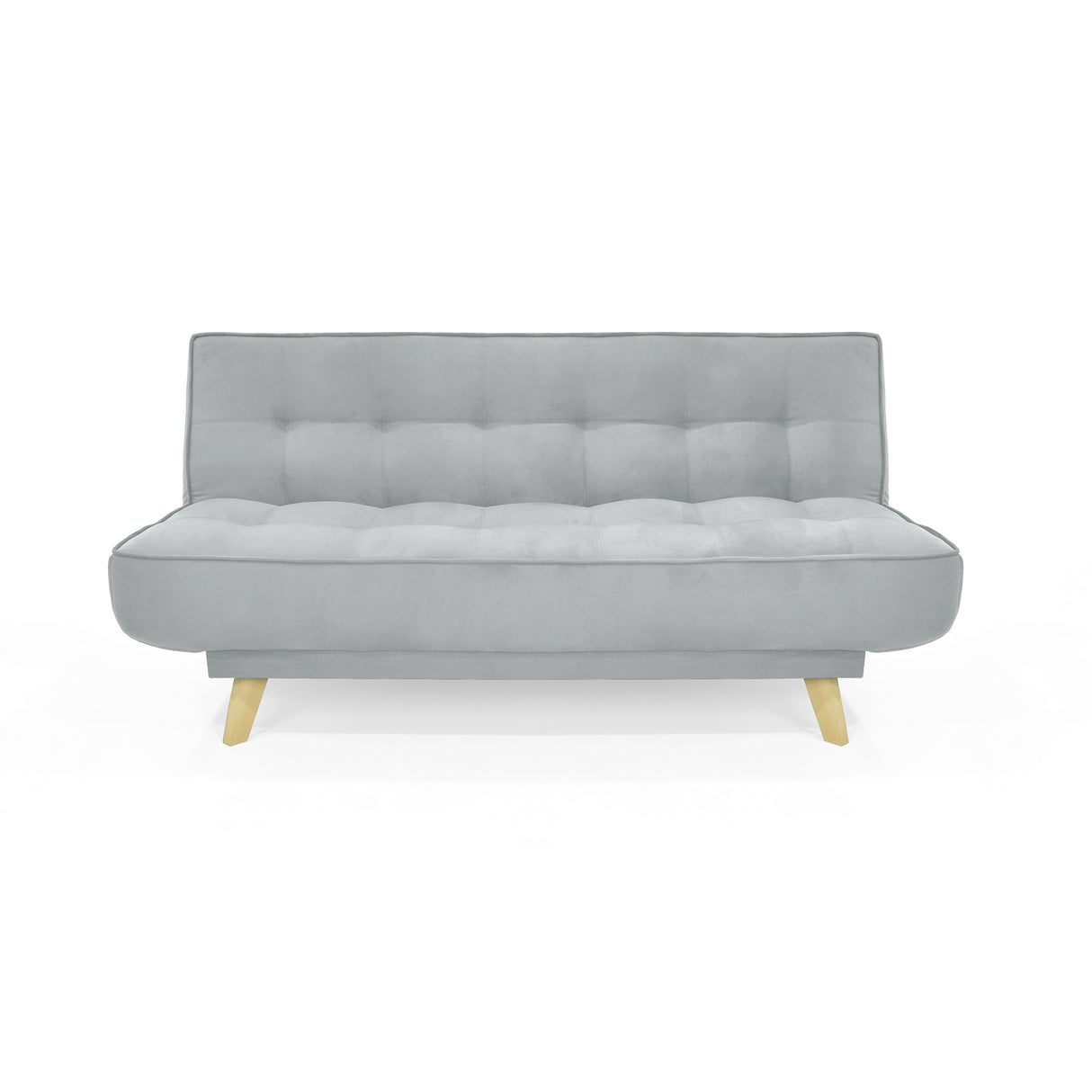 Sofá Cama Gales Plata Denver y Matiz Natural 180x84cm de Tres Puestos Reclinable sin Apoya Brazos