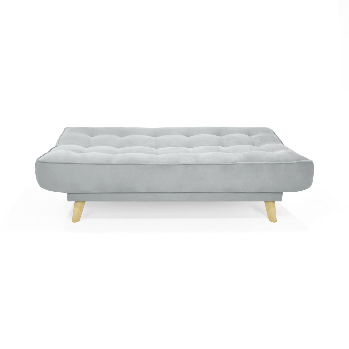 Sofá Cama Gales Plata Denver y Matiz Natural 180x84cm de Tres Puestos Reclinable sin Apoya Brazos