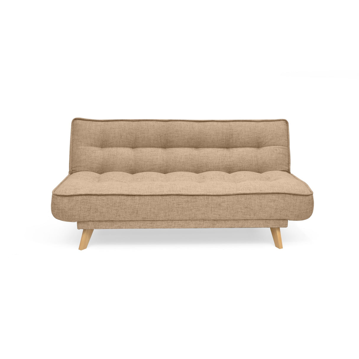 Sofá Cama Gales Beige Dicosta y Matiz Natural 180x84cm de Tres Puestos Reclinable sin Apoya Brazos