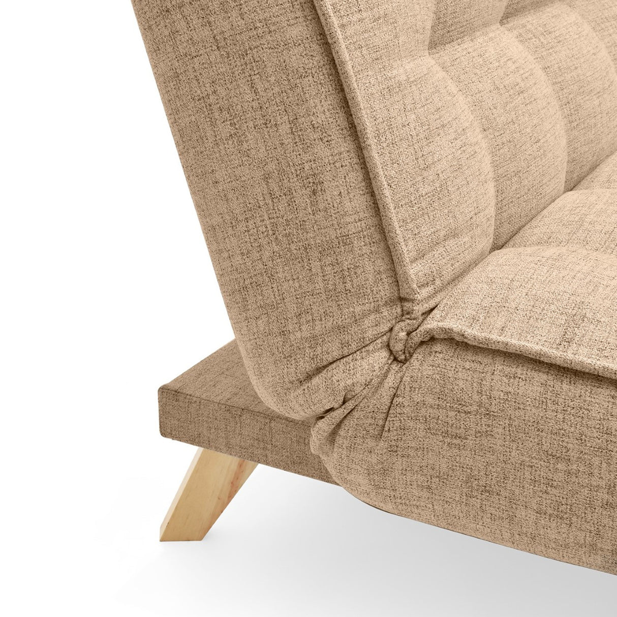 Sofá Cama Gales Beige Dicosta y Matiz Natural 180x84cm de Tres Puestos Reclinable sin Apoya Brazos