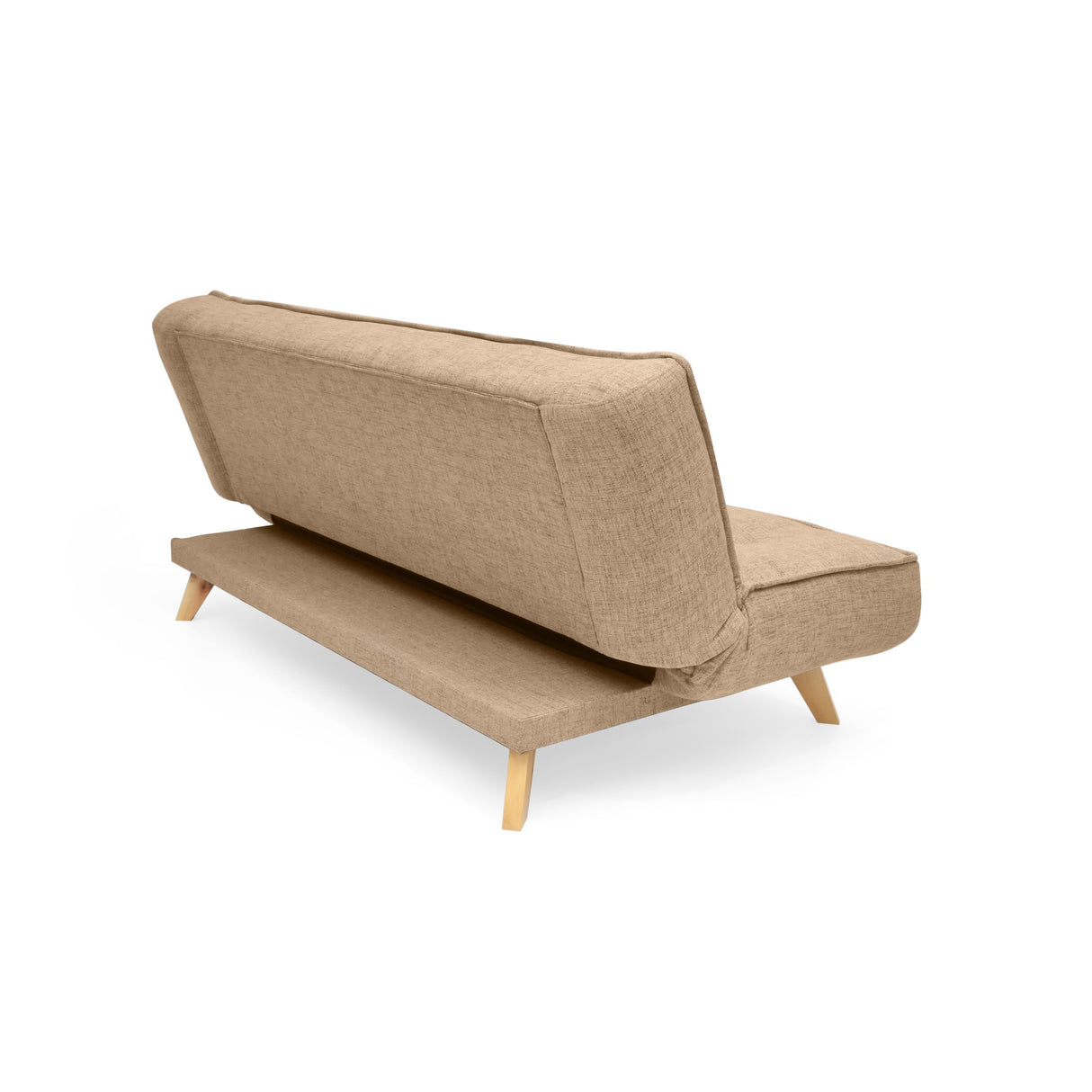 Sofá Cama Gales Beige Dicosta y Matiz Natural 180x84cm de Tres Puestos Reclinable sin Apoya Brazos