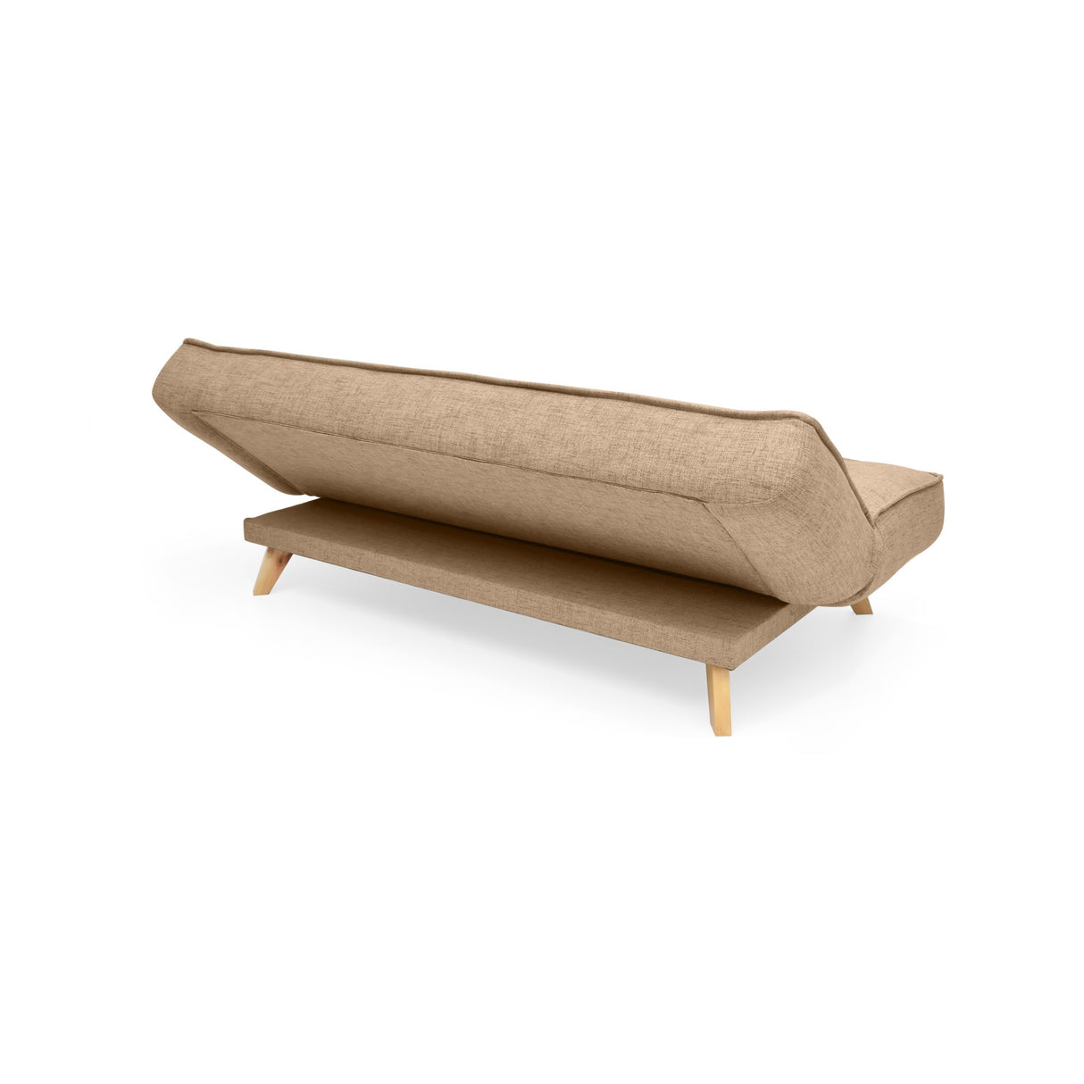 Sofá Cama Gales Beige Dicosta y Matiz Natural 180x84cm de Tres Puestos Reclinable sin Apoya Brazos