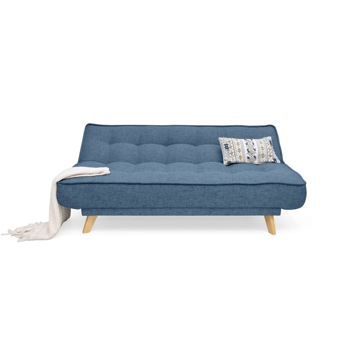 Sofá Cama Gales Índigo Dicosta y Matiz Natural 180x84cm de Tres Puestos Reclinable sin Apoya Brazos