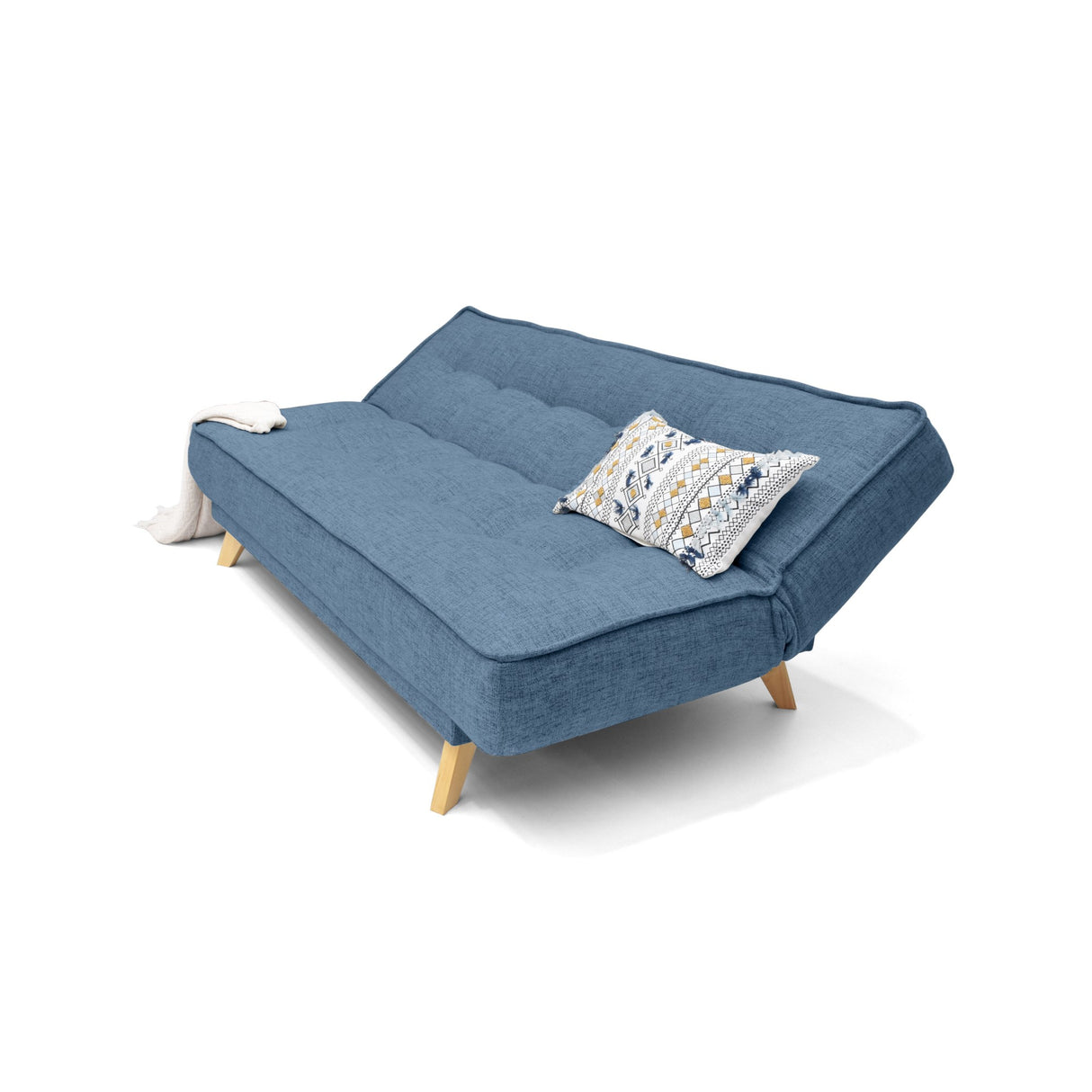 Sofá Cama Gales Índigo Dicosta y Matiz Natural 180x84cm de Tres Puestos Reclinable sin Apoya Brazos
